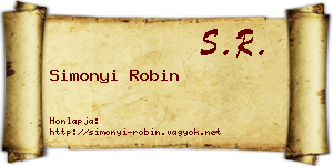 Simonyi Robin névjegykártya